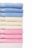 Multicolored towels stacked