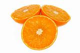 Cutting three oranges
