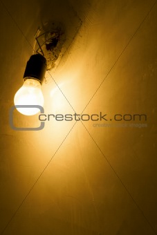 Lamp and wall