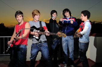 Teen group of musicians