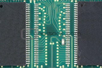 Random access memory chip close up