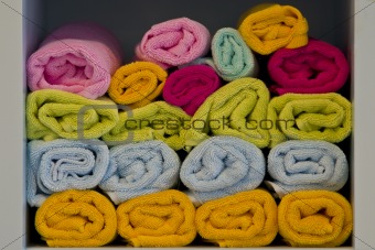 Colorful Rolled Towels