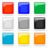 Set of glossy square buttons