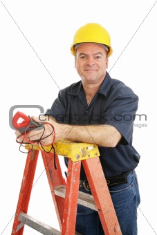 Friendly Electrician Isolated