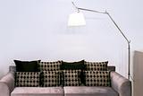 Sofa and lamp