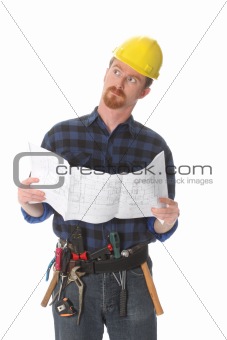 construction worker wonderfully looking up 