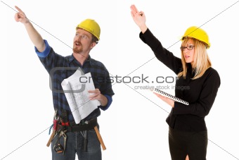 construction worker and architect 