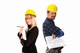 architect and construction worker 