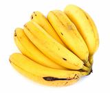 very ripe bananas on white backgound