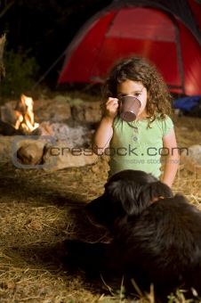 little girl at a camp