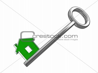 fine 3d image of isolated key of dreams house