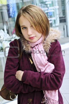 Teenage girl shivering