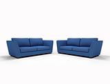 Two blue sofa