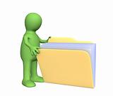 3d puppet, opening  folder with documents