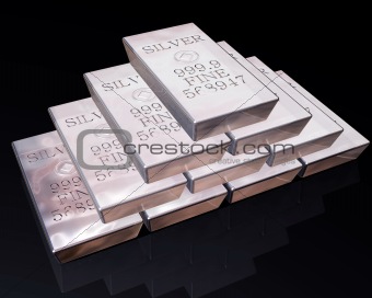 Stack of Silver bars