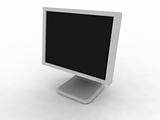 The computer monitor on a white background