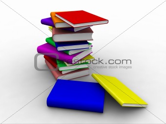 3d Books stacked on top