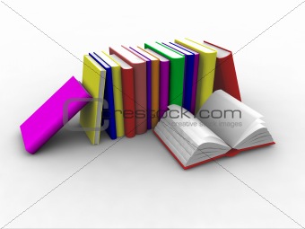 3d Books stacked
