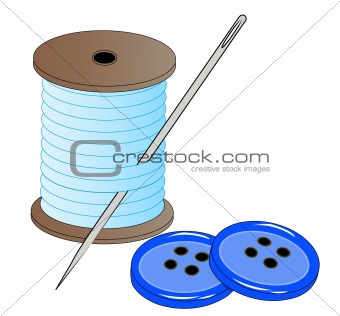 needle thread and buttons