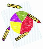 circle graph with crayons
