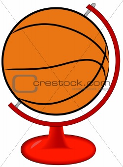 basketball in globe stand