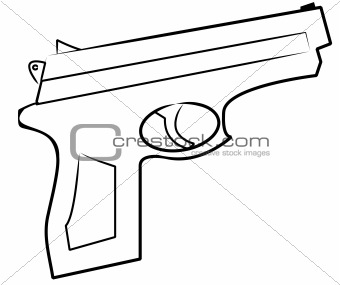 Image 912615: outline of hand gun from Crestock Stock Photos