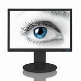 Monitor with blue eye