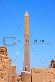 Luxor temple with moon