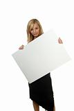 woman with empty poster