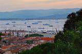 St.Tropez harbor at sunset