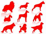Dogs breeds silhouette