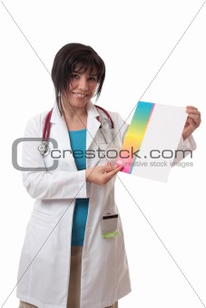 Doctor or surgeon holding form