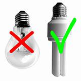 Traditional vs Fluorescent Light bulb