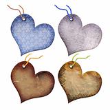 Gift tags in the form of heart.