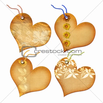 Gift tags in the form of heart.