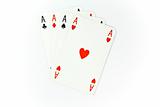 Four aces of cards isolated