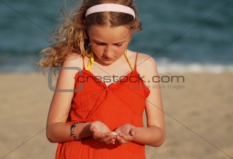 portrait  girl on the beach