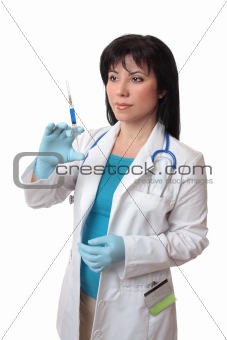 Doctor syringe vaccination