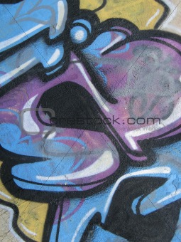 3d letter wall graffiti detail