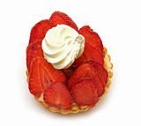 tart with strawberry on white background