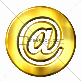 3D Golden Framed Email Symbol