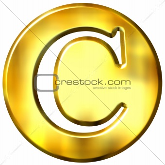 3D Golden Letter C