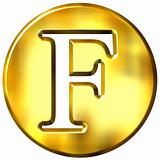 3D Golden Letter F