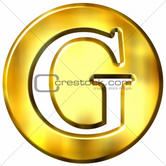 3D Golden Letter G