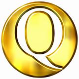 3D Golden Letter Q