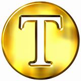 3D Golden Letter T