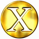 3D Golden Letter X