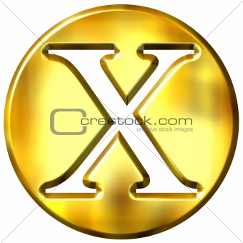 3D Golden Letter X