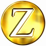3D Golden Letter Z