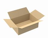 Open empty cardboard 3d box